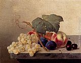 Emilie Preyer Still Life With Grapes, Peaches, Plums And Cherries painting